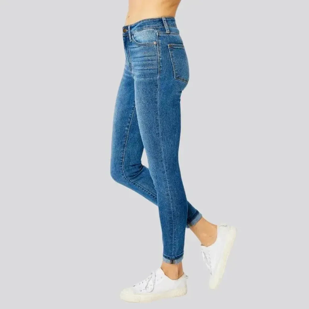 Sanded casual jeans
 for women