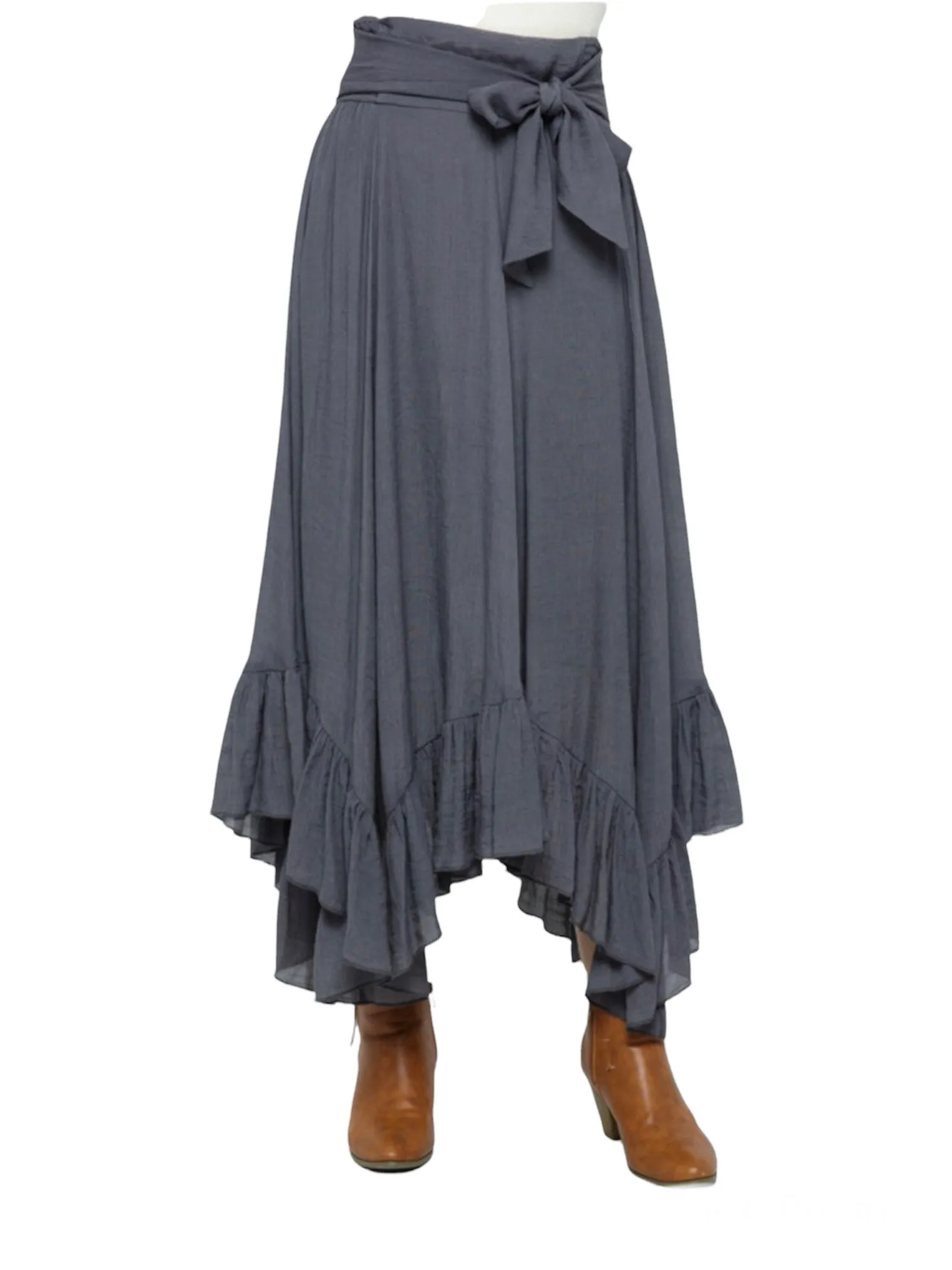 Scarlett’s Fluttery Flowy Maxi Skirt- Dusty Grey