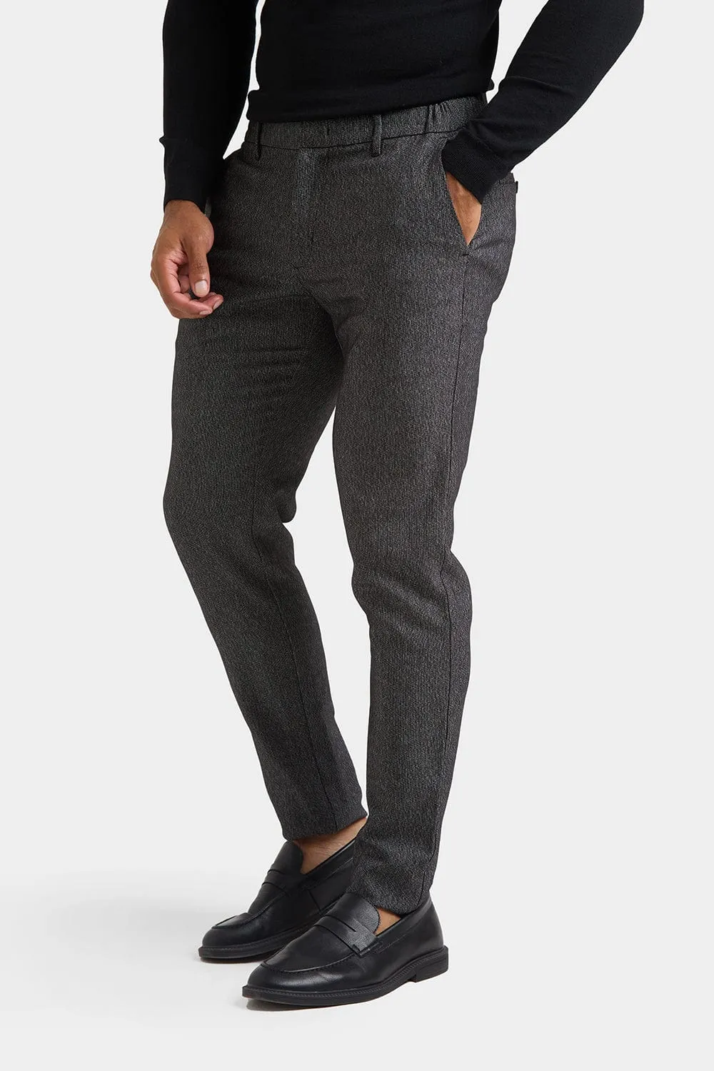 Semi Plain Trousers in Black/Grey