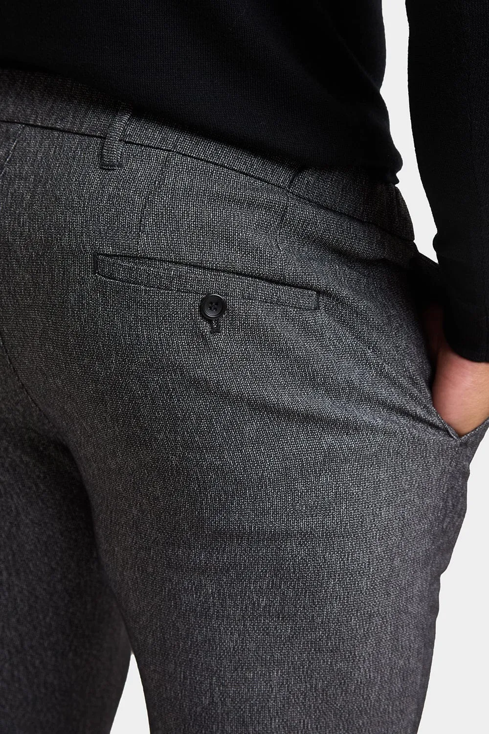 Semi Plain Trousers in Black/Grey