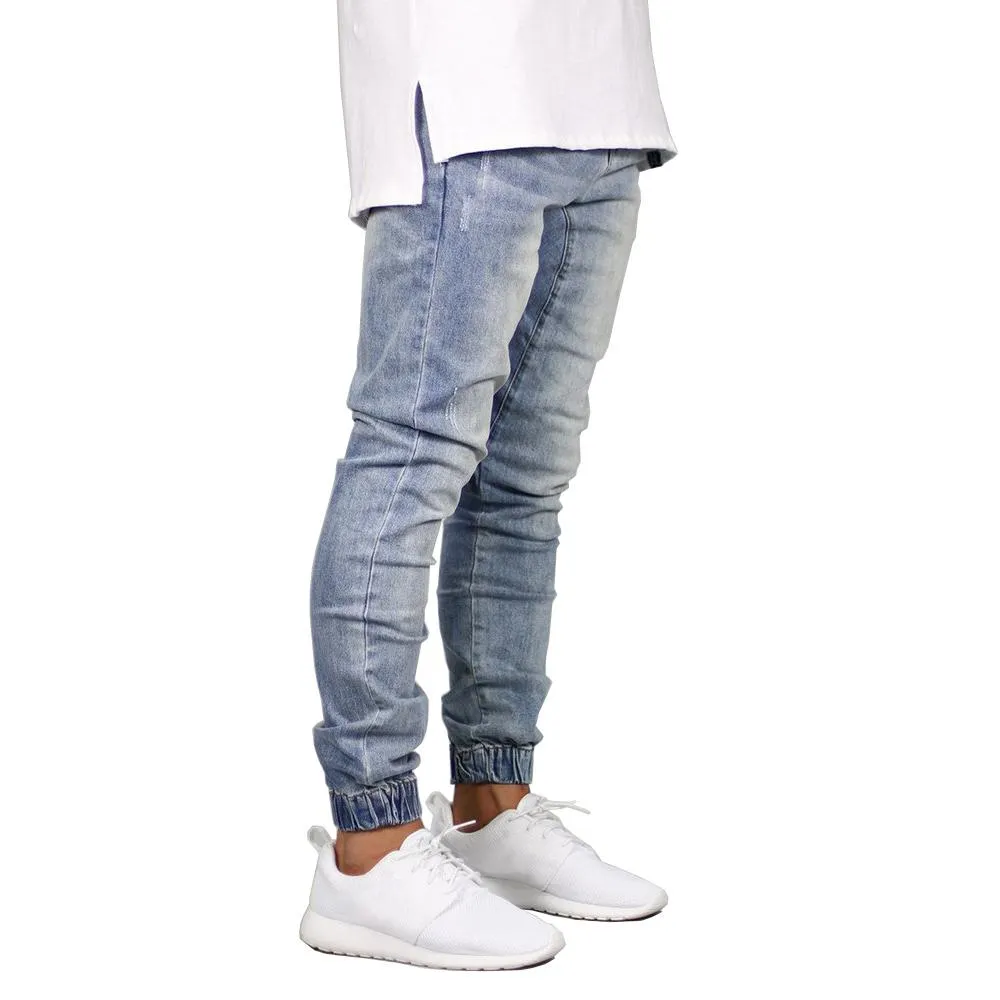 Skinny Stretch Denim Joggers - 3 Colors