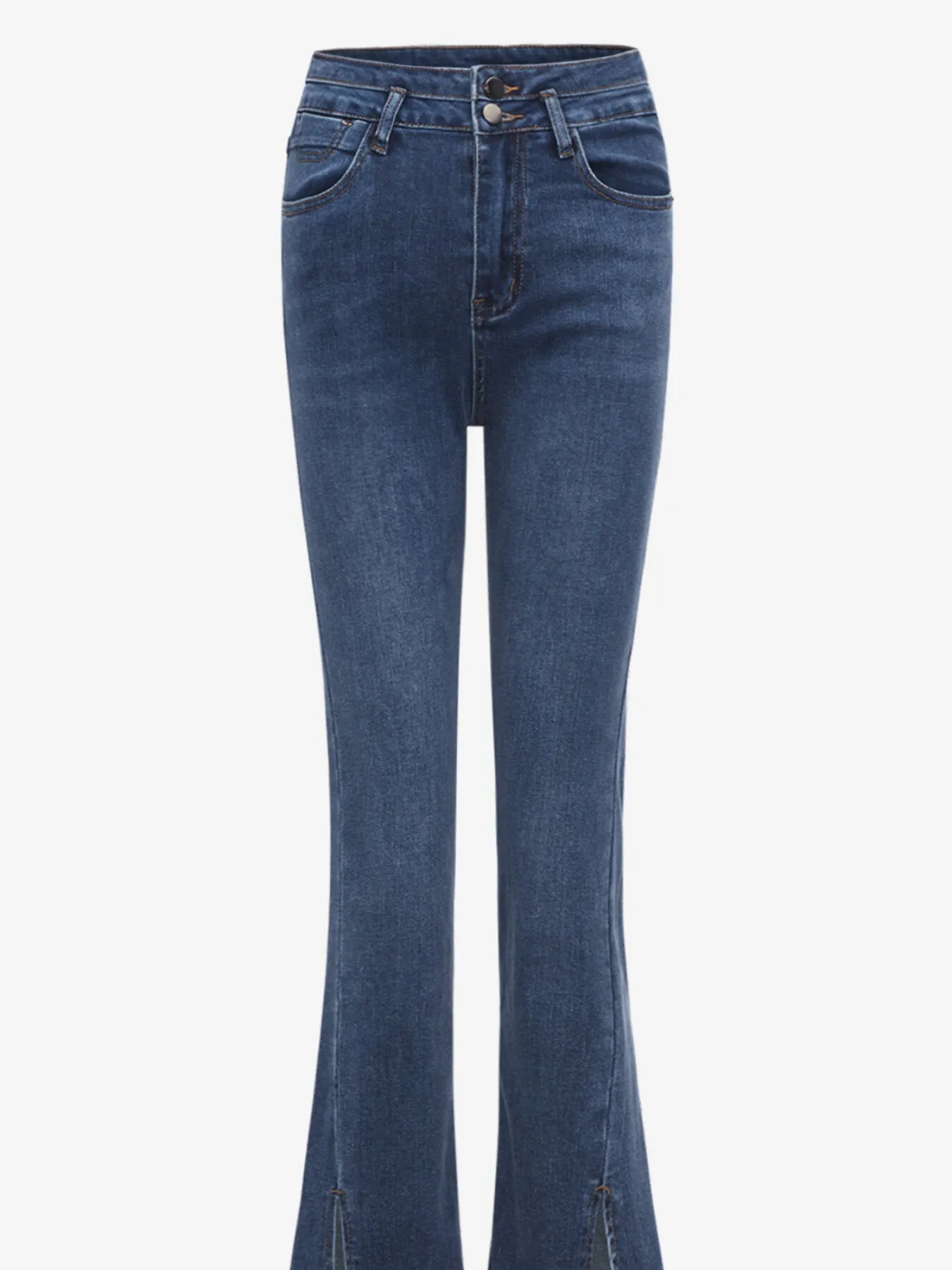 Split Front  Skinny Cropped Jeans