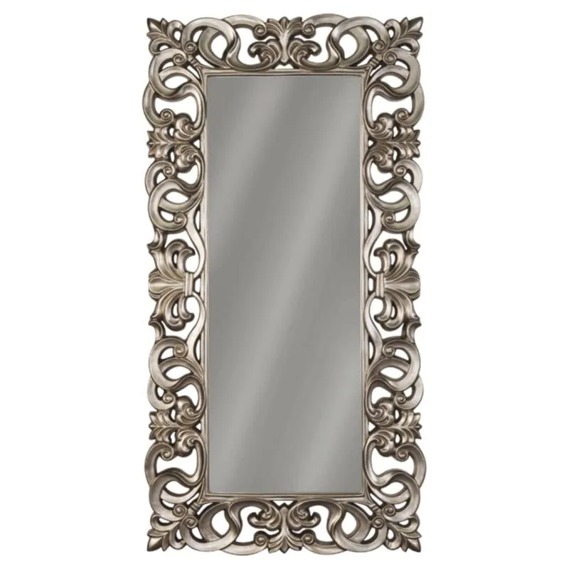 The Zara Enterprises Wall Mirror Frame Without Mirror Crafted for Any Glamour Queen, This Floor Mirror is a Splendid Accent. Antique Silver Finish Dimensions70x34 inch Frame Material Wood