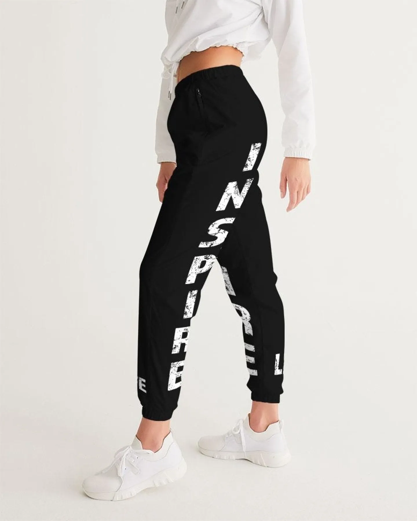 Track Pants, "Inspire" Graphic Text Design