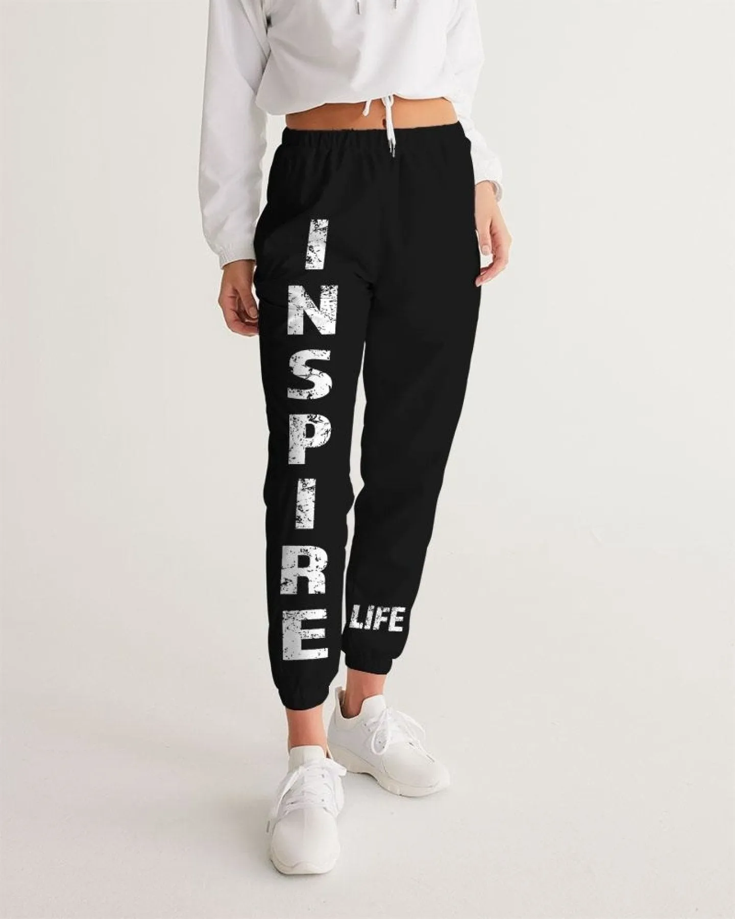 Track Pants, "Inspire" Graphic Text Design