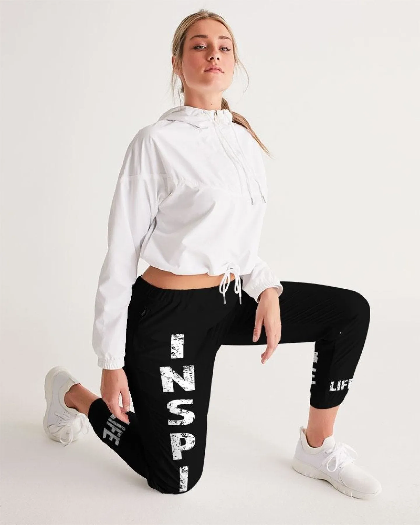 Track Pants, "Inspire" Graphic Text Design