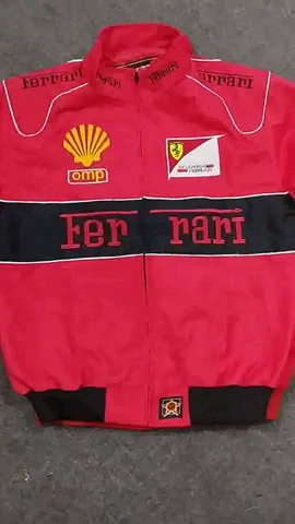 Vintage Inspired Ferrari Racing Jackets Red and Black 25 Pcs