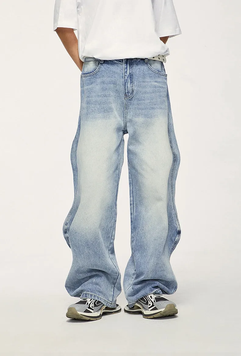 Wavy Wide Leg Jeans