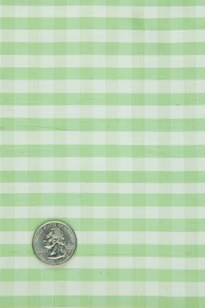 White Shamrock Gingham Shantung 338 Fabric