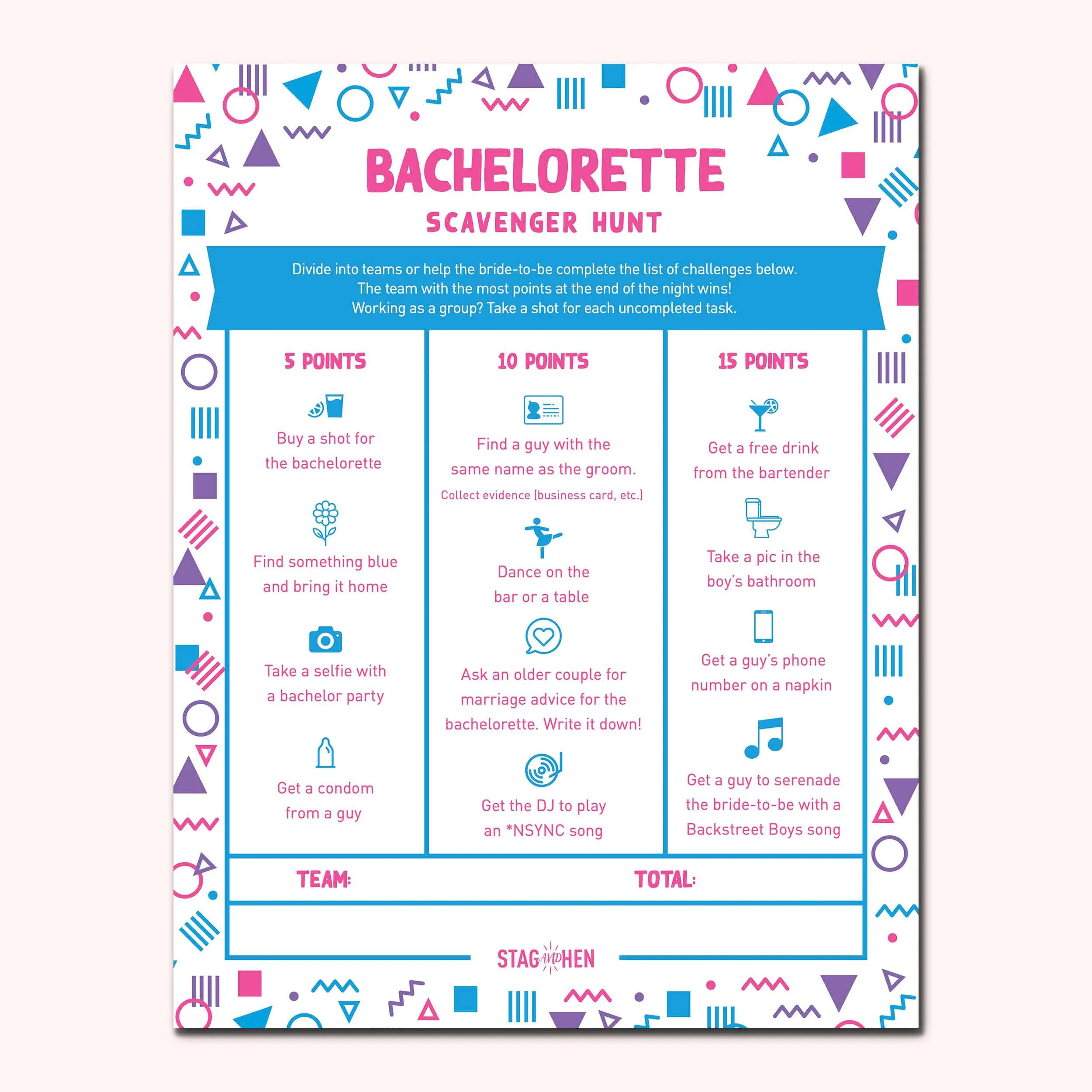 Wife Of The Party 1990s Bachelorette Party Games | Printable PDFs