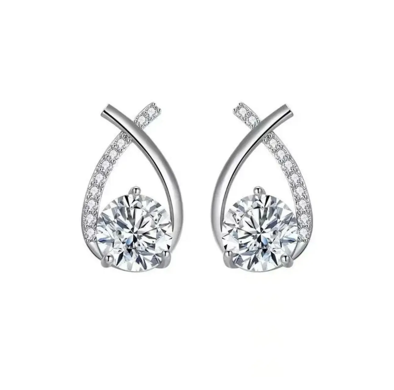 ZARA SILVER - Sterling Silver Zircon Earrings