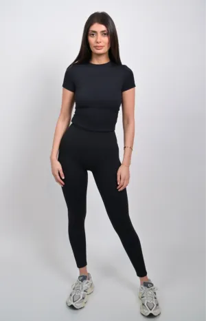 Zara Smooth Leggings - Black