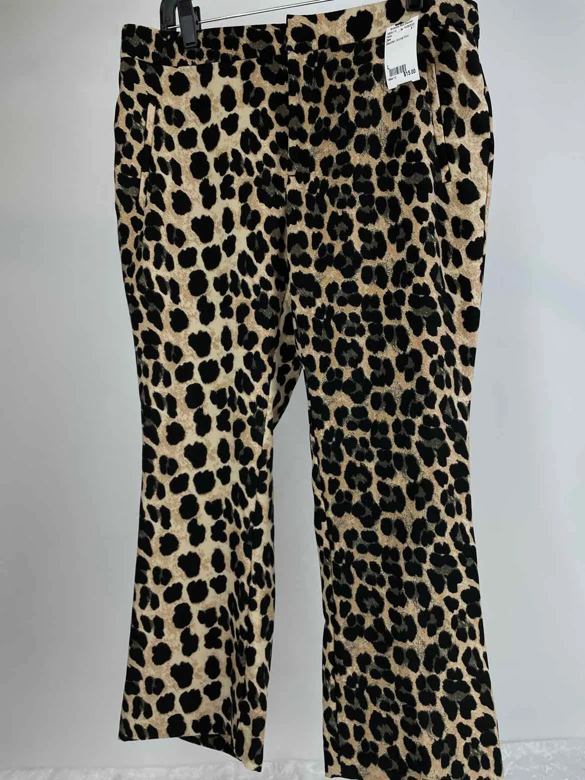 Zara Women Size L Black/tan Animal Print Pants