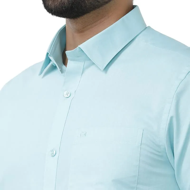 Zurich - Turquoise Blue Formal Shirts for Men | Ariser